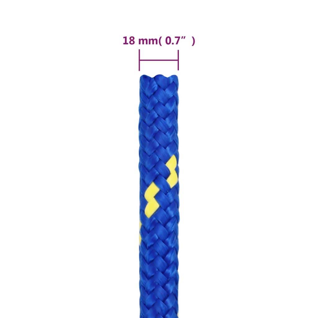 vidaXL Bootsseil Blau 18 mm 25 m Polypropylen