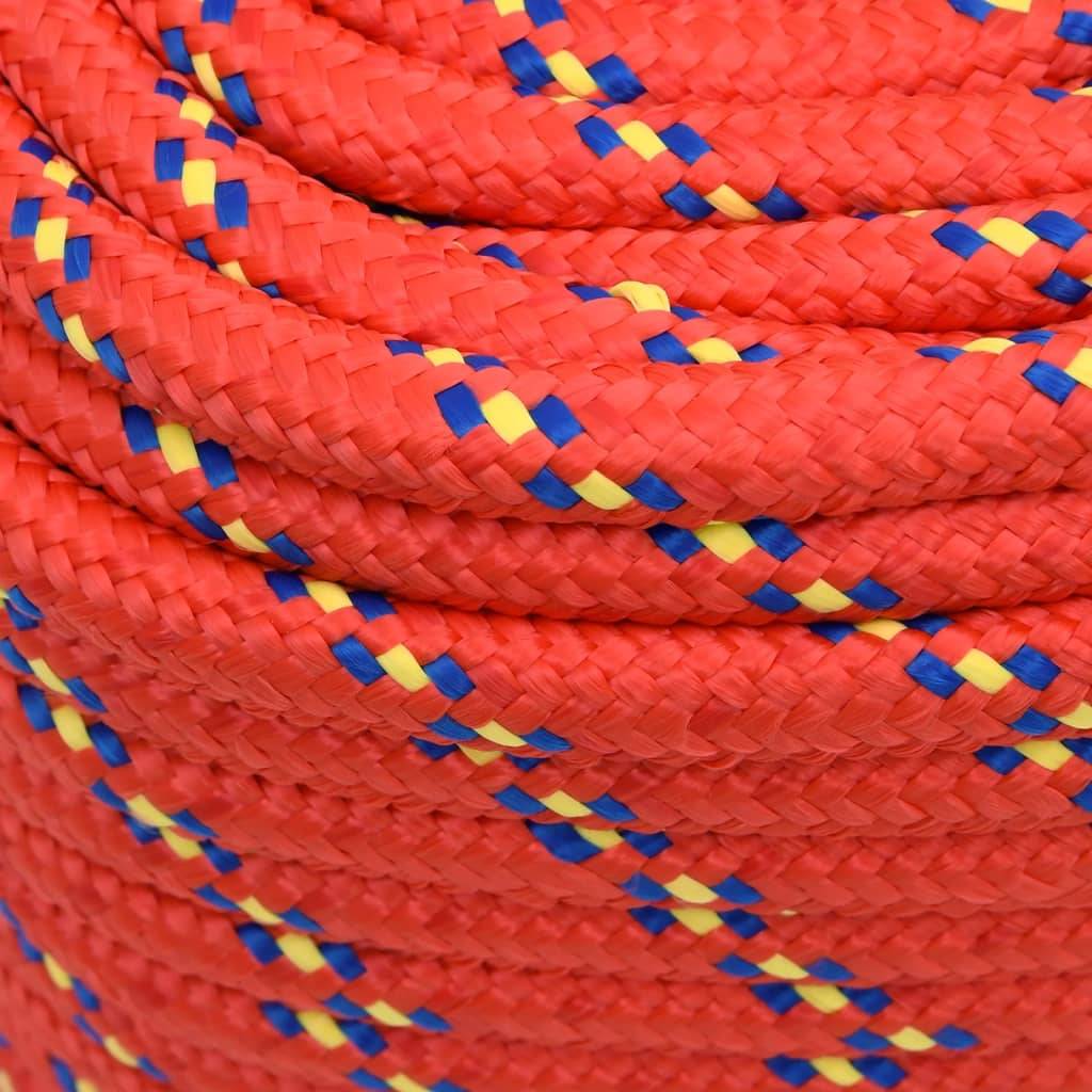 vidaXL Bootsseil Rot 18 mm 25 m Polypropylen