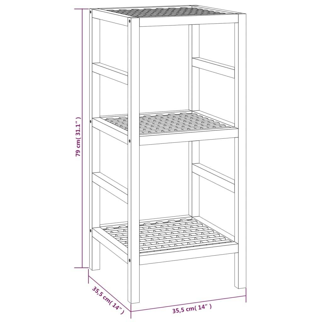 vidaXL Badregal 35,5x35,5x79 cm Massivholz Nussbaum