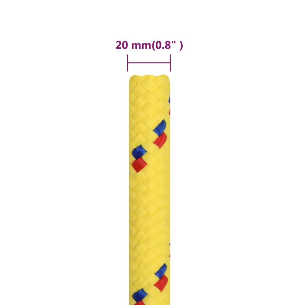vidaXL Bootsseil Gelb 20 mm 50 m Polypropylen