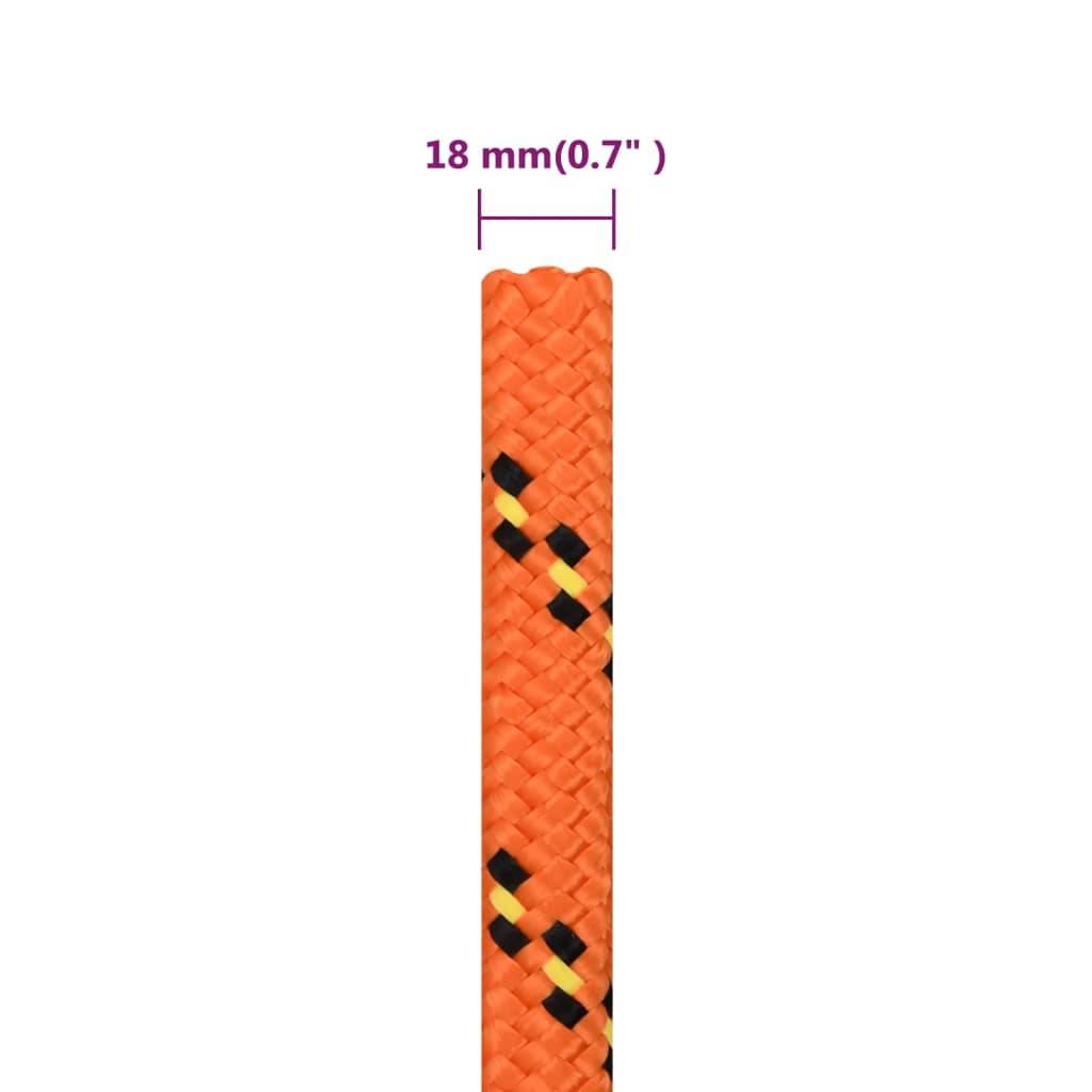 vidaXL Bootsseil Orange 18 mm 25 m Polypropylen