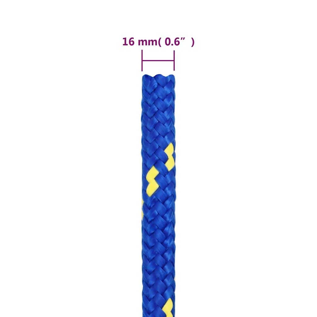 vidaXL Bootsseil Blau 16 mm 100 m Polypropylen