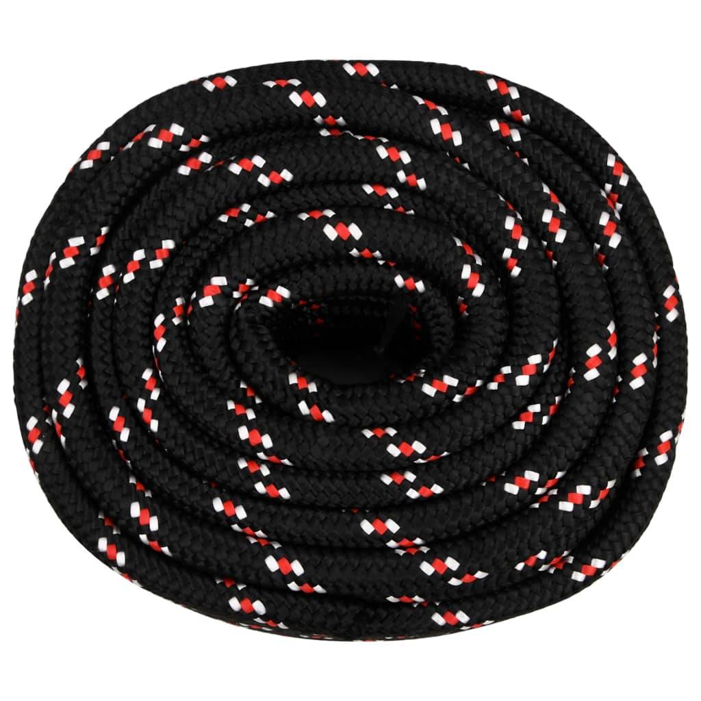 vidaXL Bootsseil Schwarz 20 mm 25 m Polypropylen
