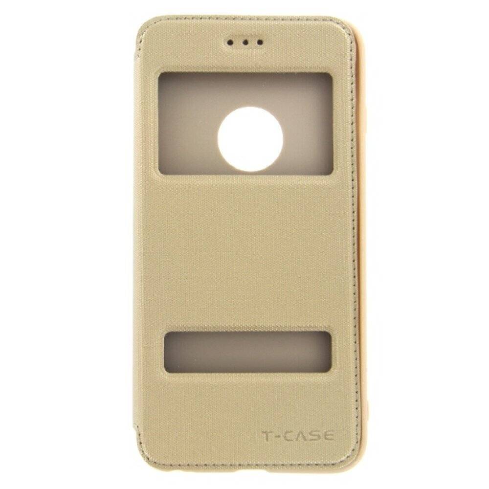 Original Magnet Flip Handyhülle für iPhone 6 / 6s Plus Gold Schutz Tasche