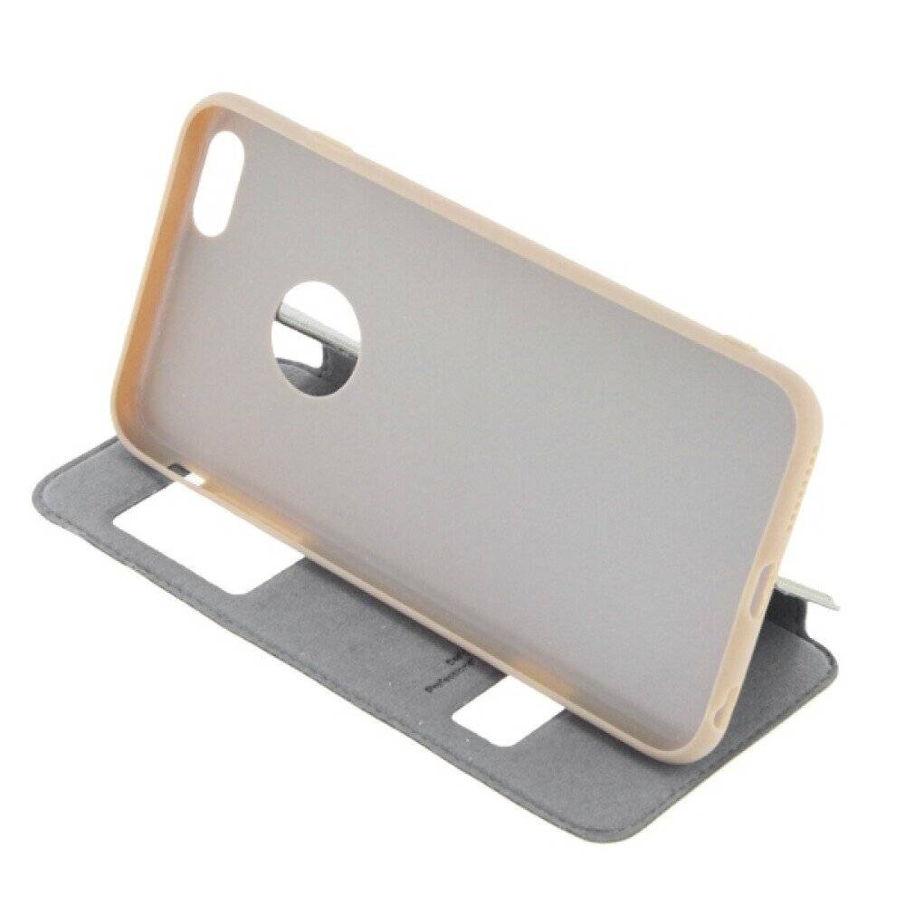 Original Magnet Flip Handyhülle für iPhone 6 / 6s Plus Gold Schutz Tasche