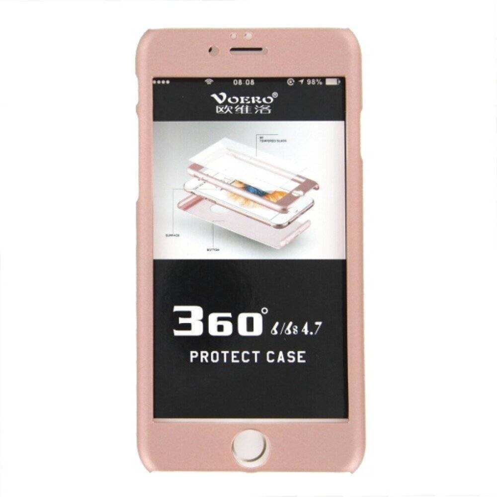 360° Hülle Handyhülle für iPhone 6/6s Rose Gold
