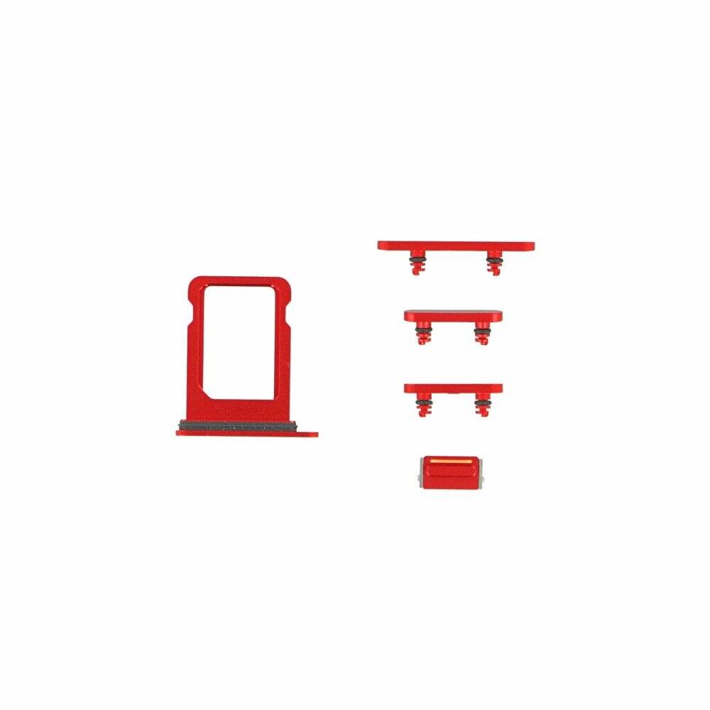 Tasten Set für iPhone 12 Mini, Ersatz Button Knopf Stumm Schalter, rot