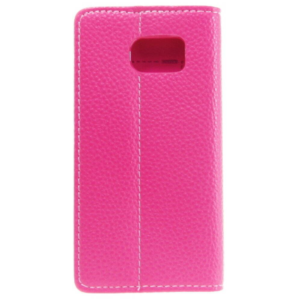 Book Case Handyhülle für Samsung Galaxy S6 Braun Pink Schutz Case