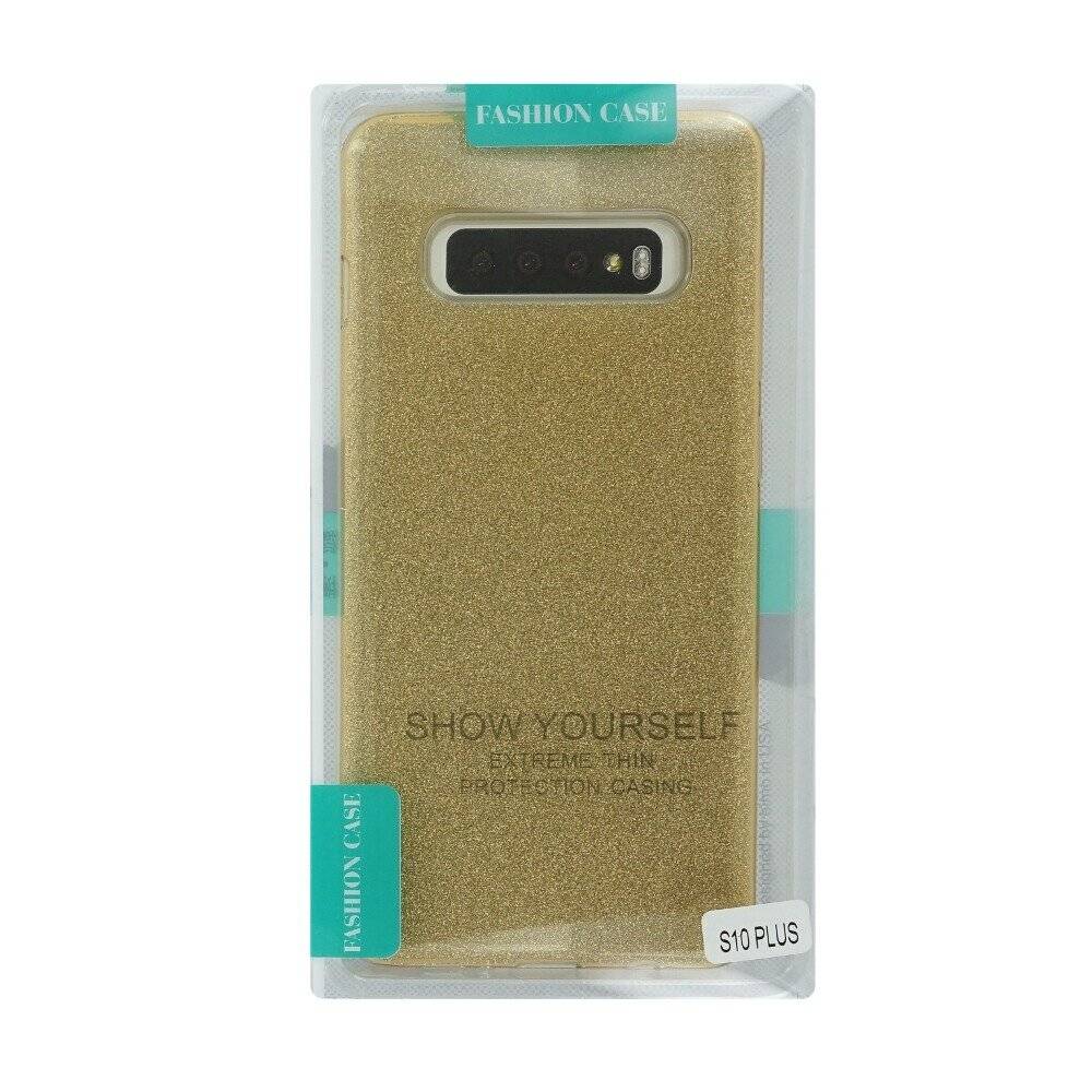 Glitzernde Silikonhülle für Samsung Galaxy S10 Plus Gold, cnt1299