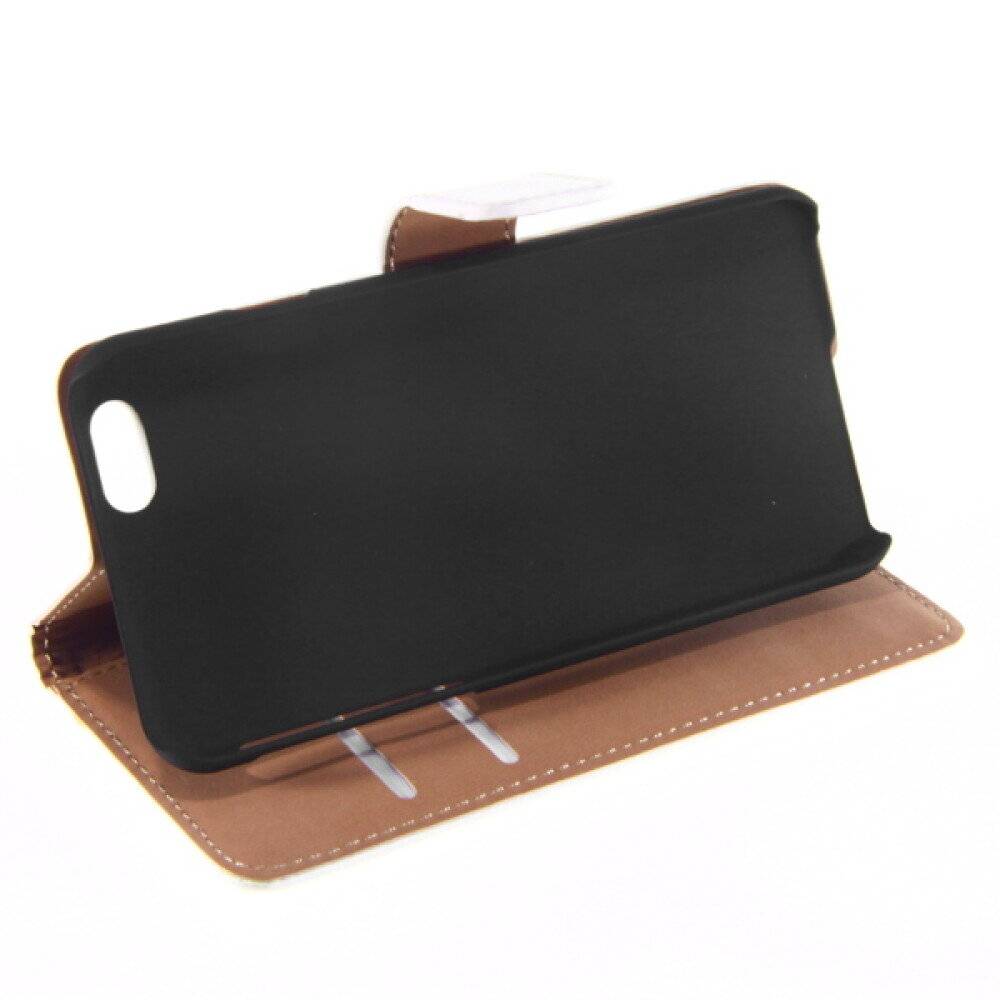 Book Case Handyhülle für iPhone 6 6s Weiß Slim Leder Schutz Case