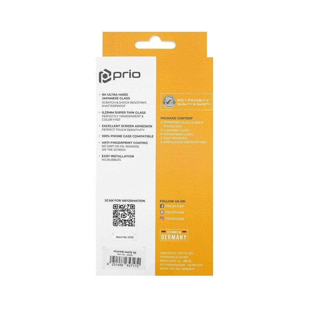 prio 3D Displayschutzglas für Huawei Mate 30 schwarz