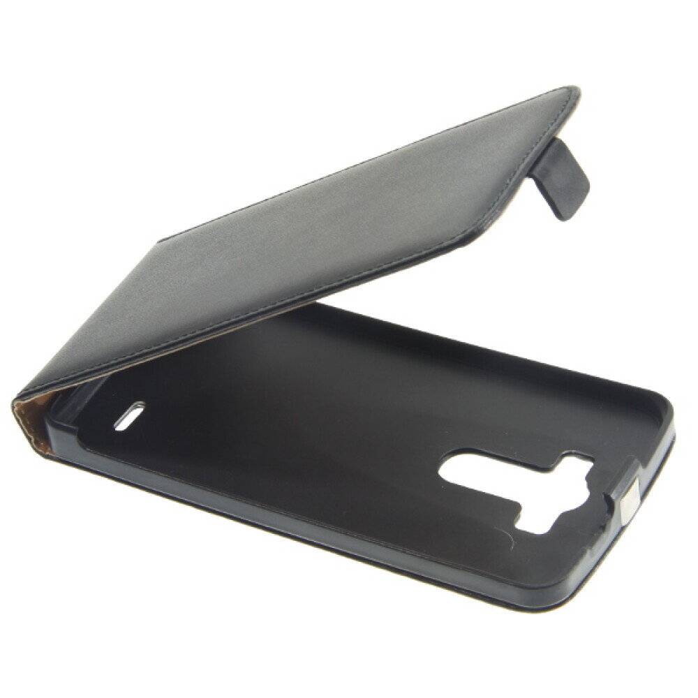 Slim Leder Flip Hülle für LG G3 D855 Schwarz Handy Tasche Case Schutz