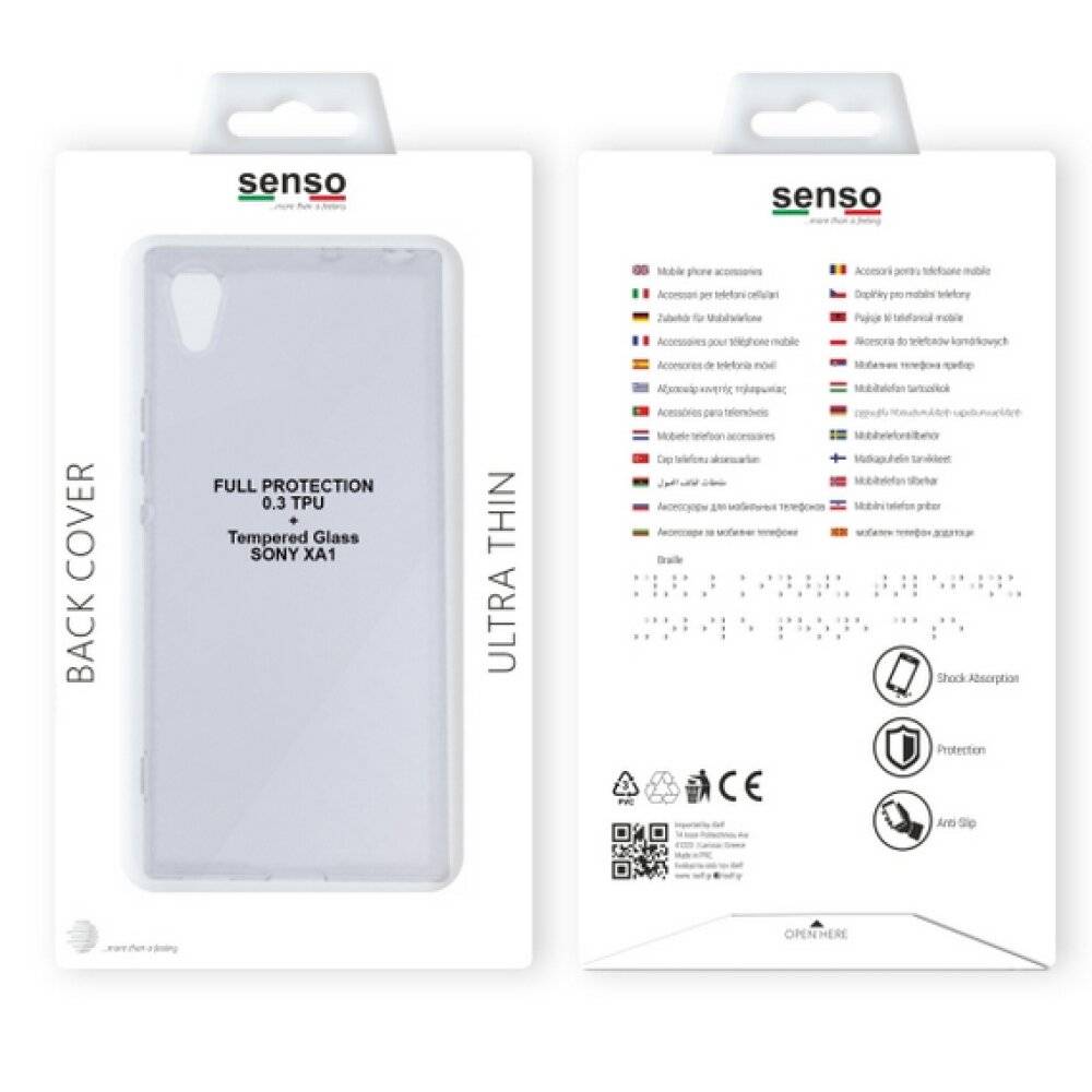 Original Senso Handyhülle für Sony Xperia XA1 Schwarz Schutz SENHFMONOB