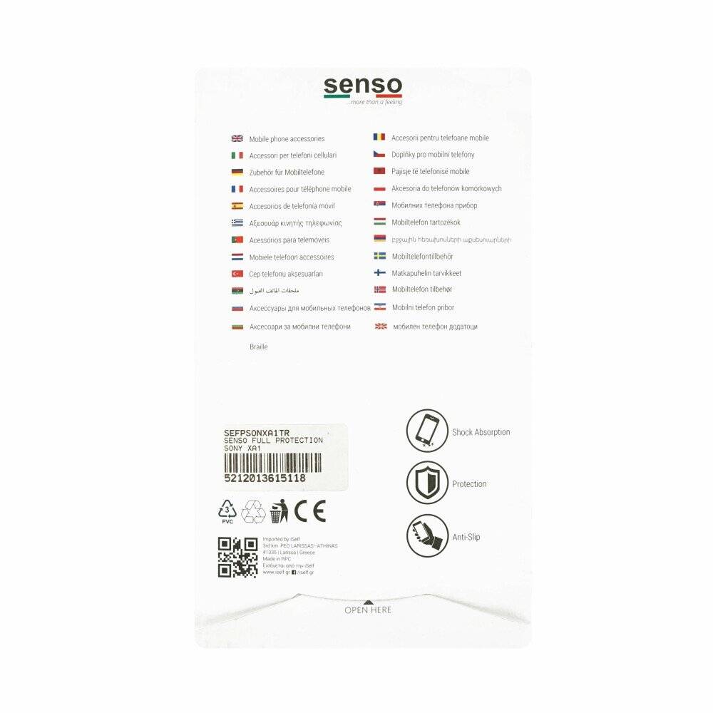 Original Senso Handyhülle für Sony Xperia XA1 Schwarz Schutz SENHFMONOB