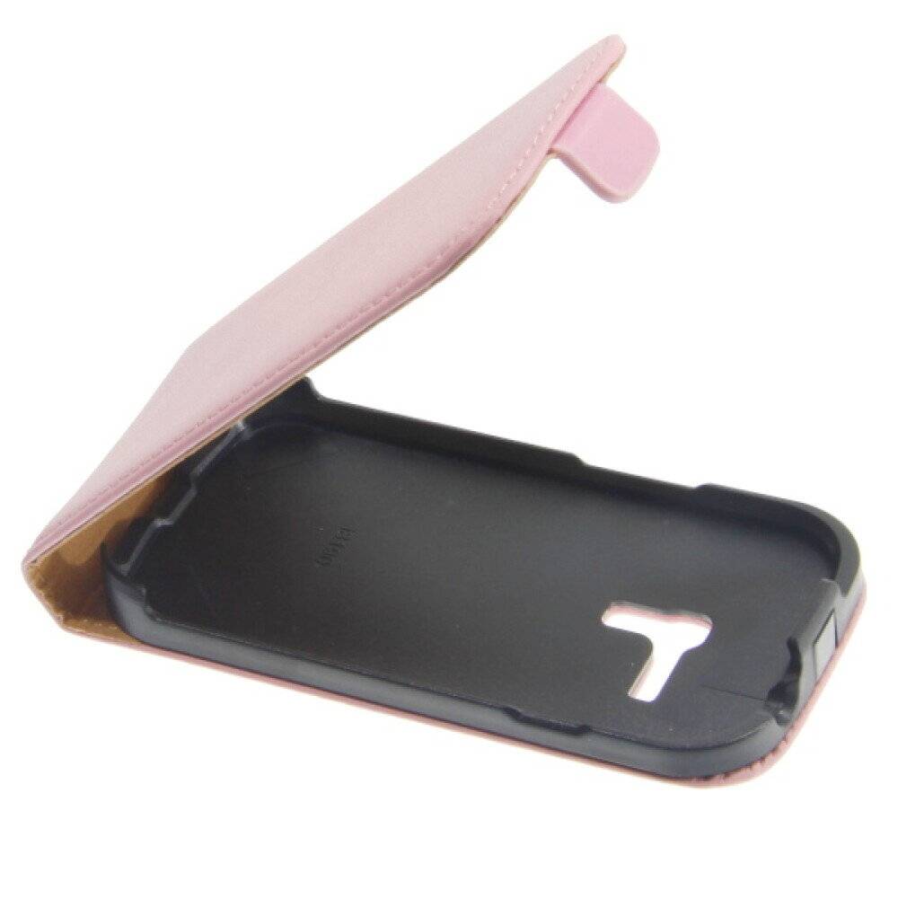 Slim Leder Flip Handyhülle für Galaxy S3 Mini Pink Schutz Case 8809263805252