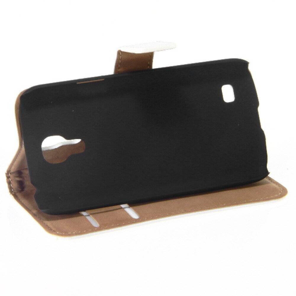 Leder Handyhülle für Samsung Galaxy S4 mini Weiß