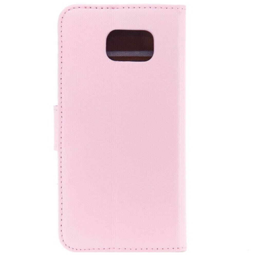 Book Case Handyhülle für Samsung Galaxy S6 Pink Leder 4250710561285