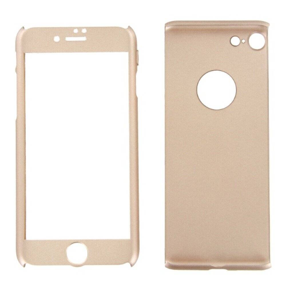 360° Handyhülle für iPhone 7 Gold Schutz Case