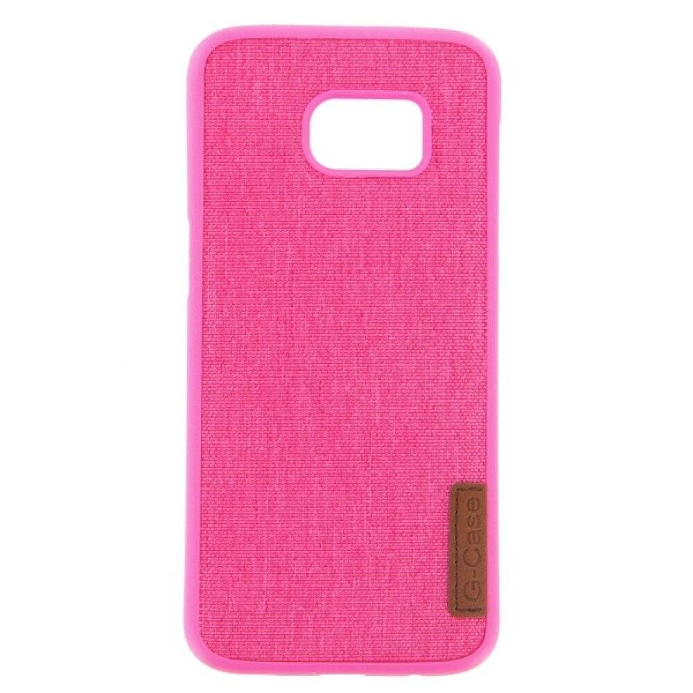 Textile Silikonhülle für Samsung S7 Edge Pink Schutz Handy Tasche