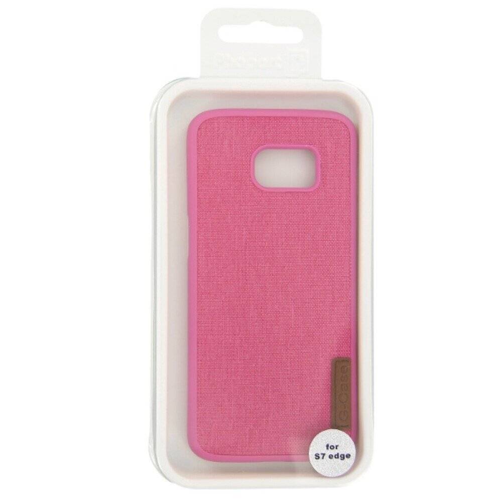Textile Silikonhülle für Samsung S7 Edge Pink Schutz Handy Tasche