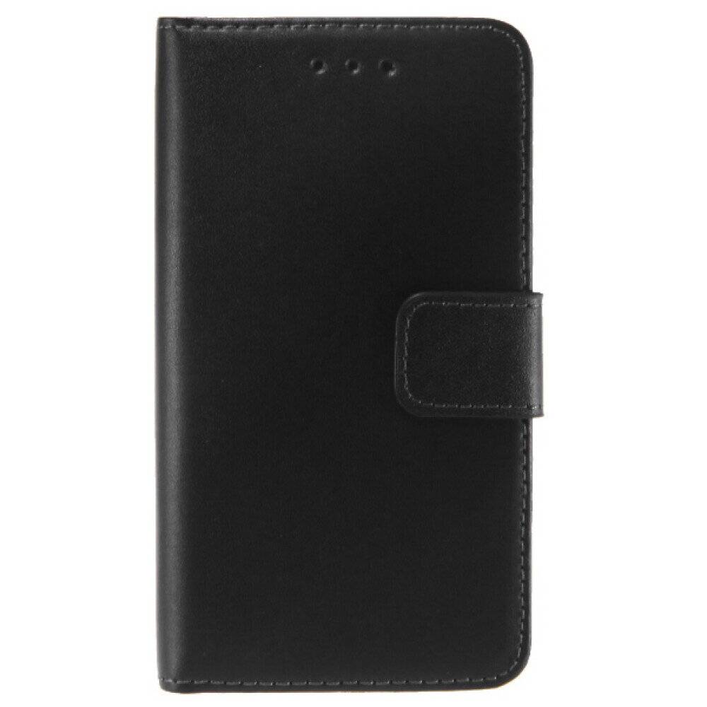 Leder Handyhülle für Samsung Galaxy J1 Schwarz Schutz Case
