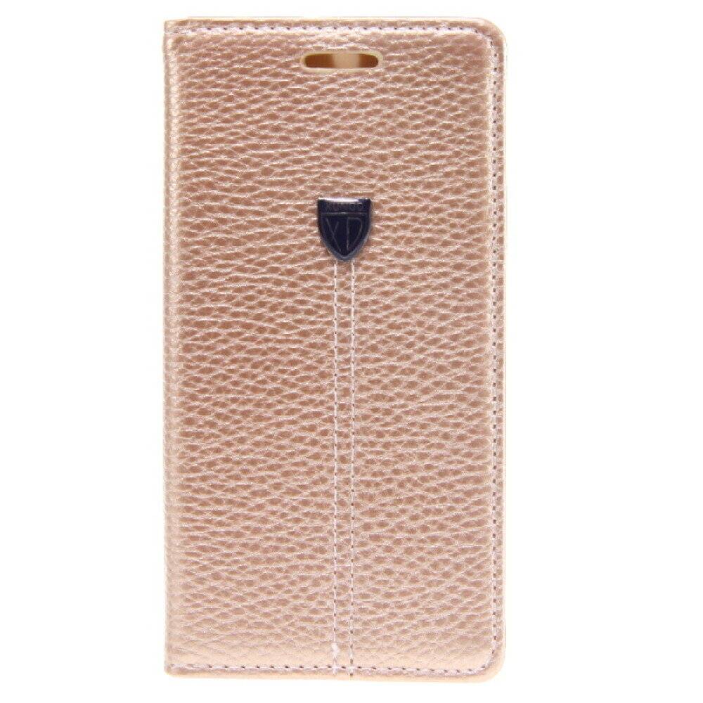 Book Case Handyhülle für Galaxy S6 Edge Gold Schutz Tasche