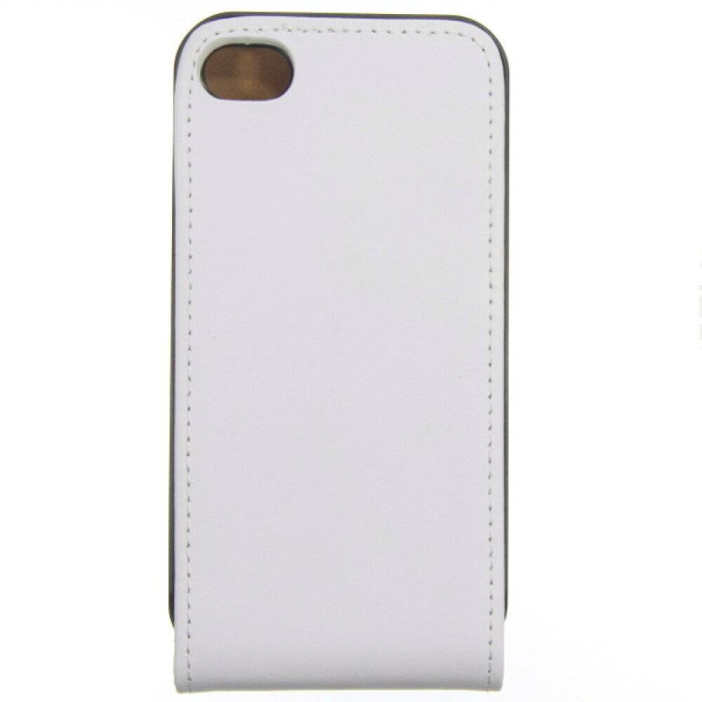 Slim Leder Flip Handyhülle für iPhone 4 4s Weiß Tasche Schutz Case