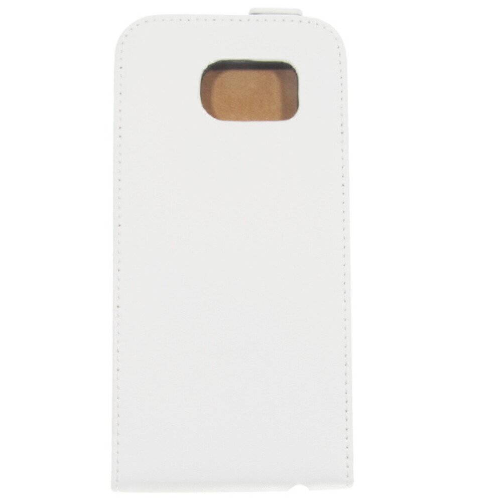 Slim Leder Flip Hülle für Samsung Galaxy S6 Weiß Handyhülle Tasche Schutz Case