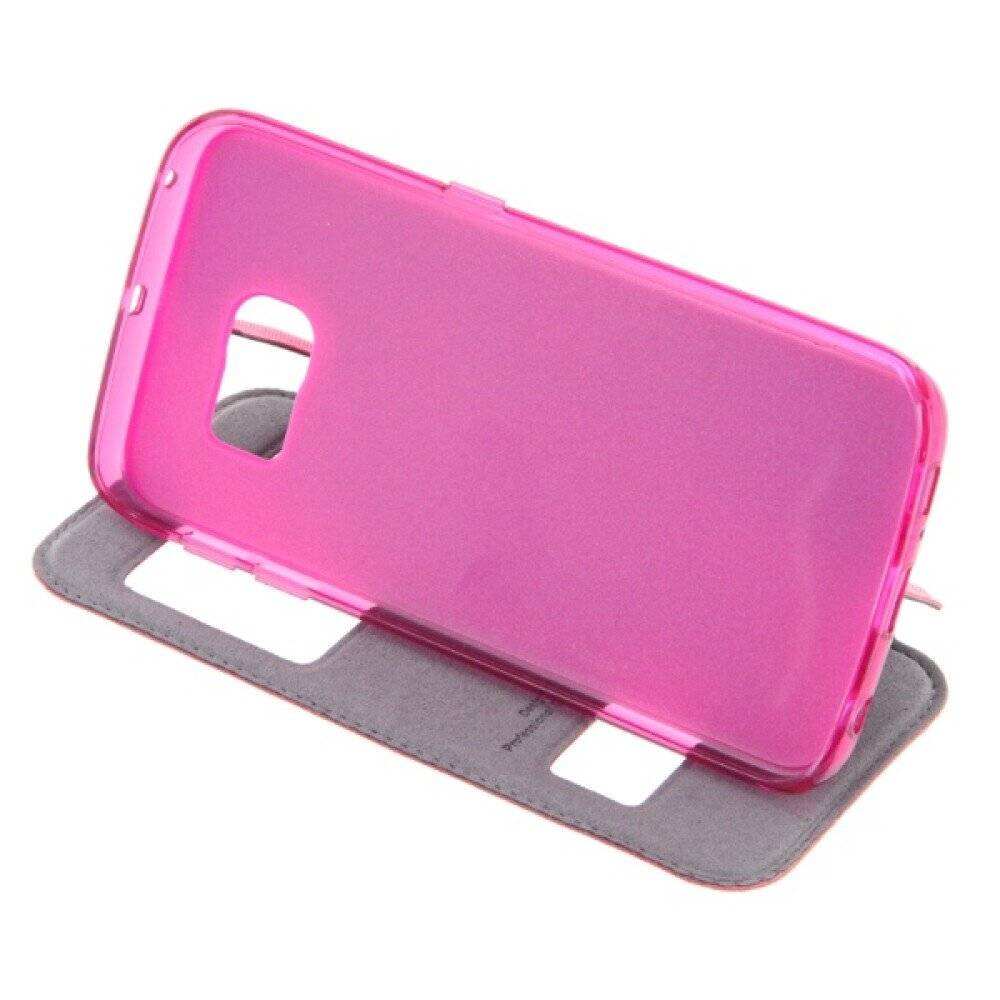 Lux Magnet Flip Handyhülle für Samsung S6 Edge pink