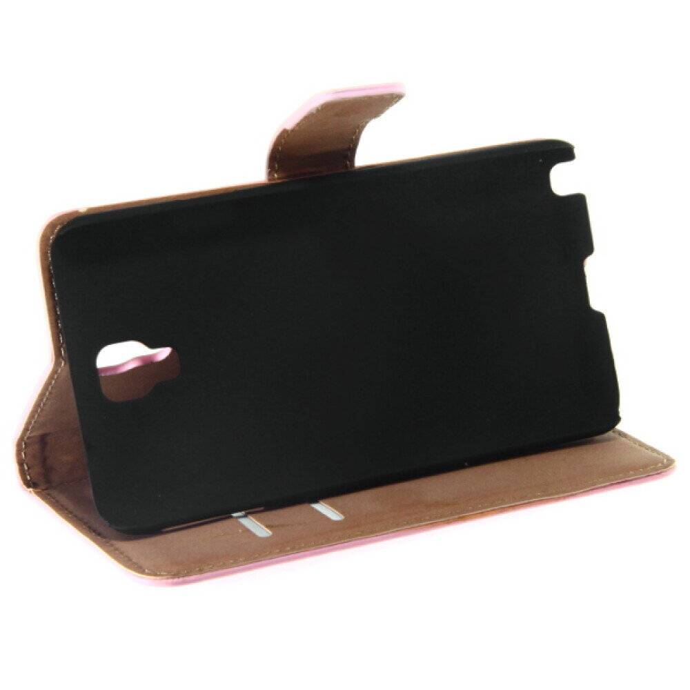 Book Case Handyhülle für Samsung Galaxy Note 3 Neo Pink Leder 4250710552818