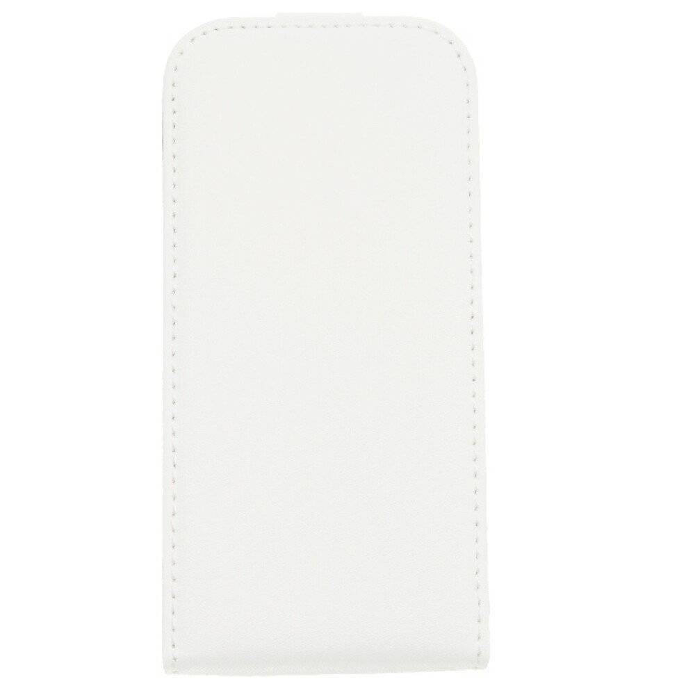Slim Leder Flip Handyhülle für Samsung Galaxy S4 mini Weiß 4250710507856
