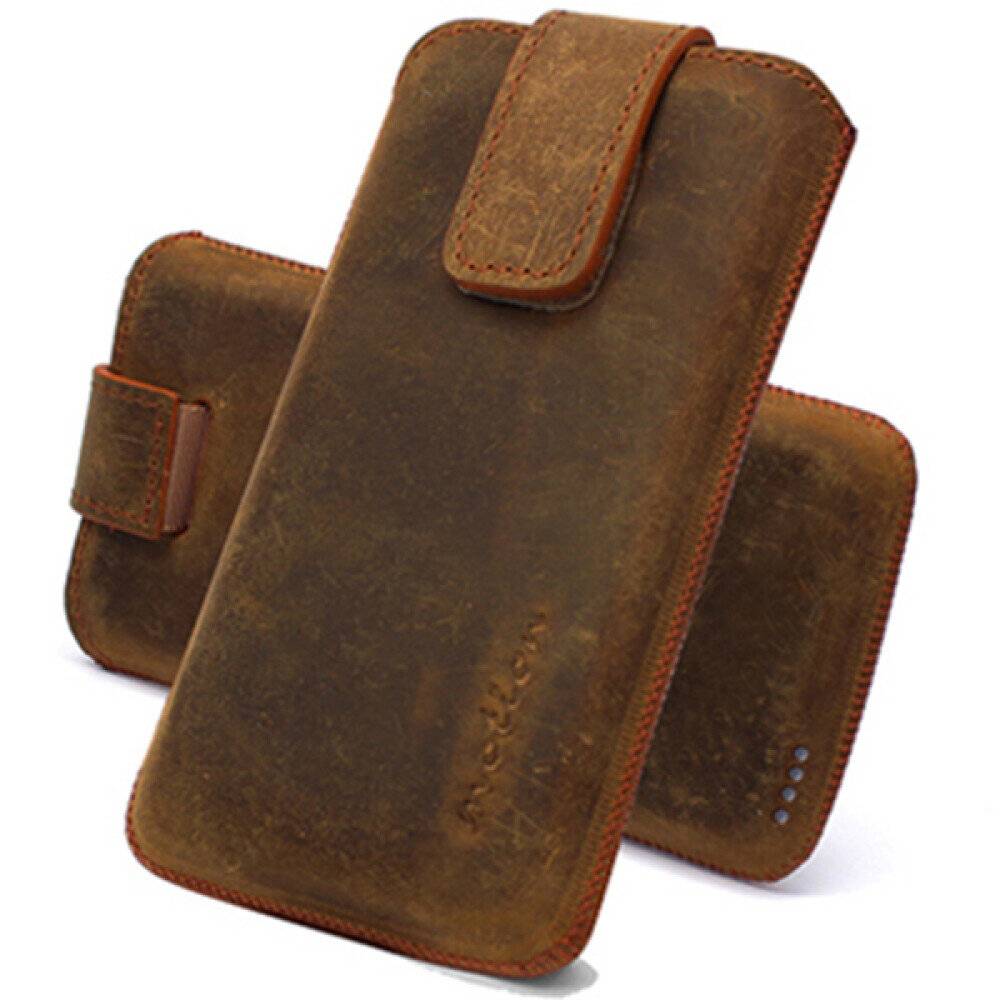 Leder Handytasche für HTC One M9 Tobacco