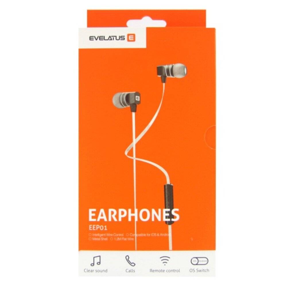 Original Evelatus EEP01 Kopfhörer schwarz - Datenkabel Handy Ladekabel