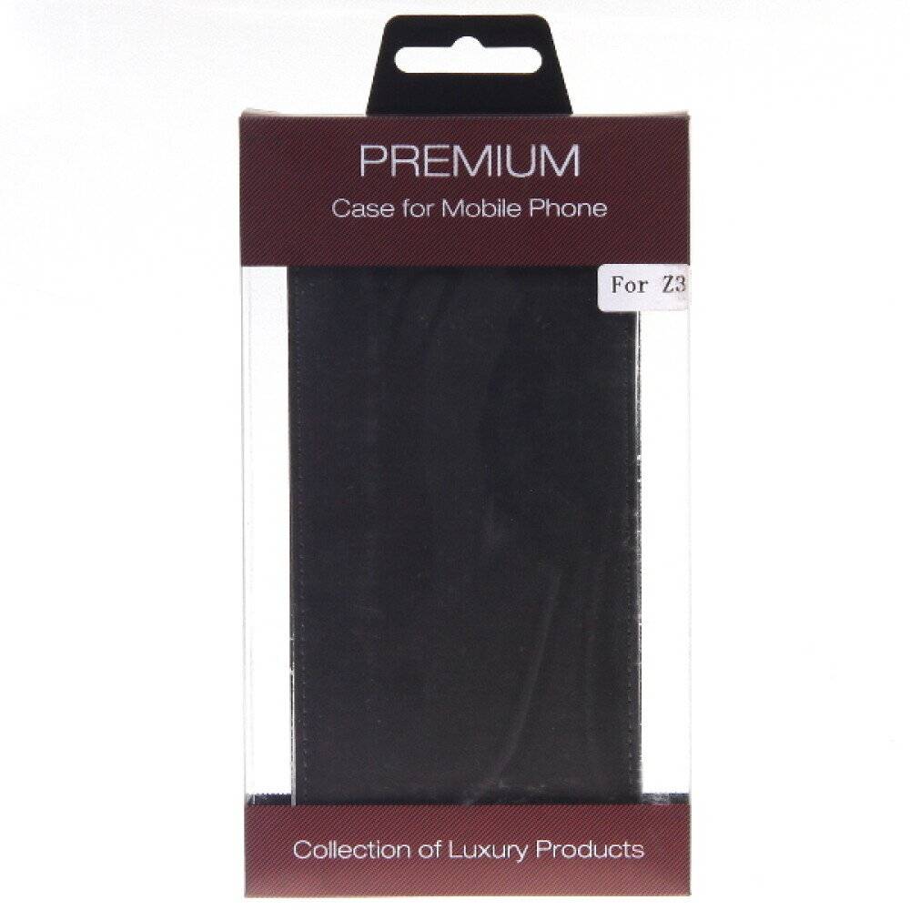 Slim Leder Flip Hülle für Sony Z3 Schwarz Handy Tasche Schutz Case 4250710556199