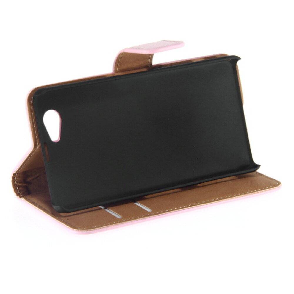 Lederhülle Handyhülle für Sony Xperia Z1 Compact Rosa 4250710549214