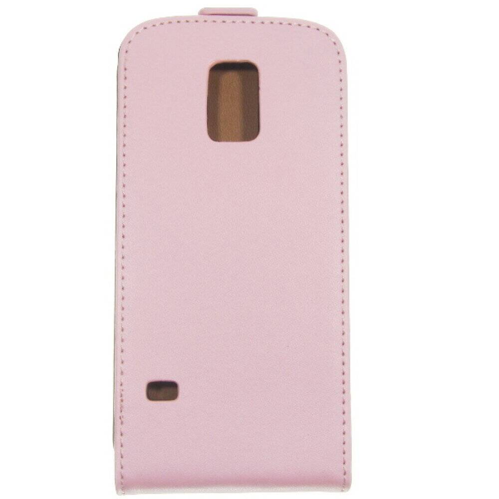 Slim Leder Flip Handyhülle für Galaxy S5 Mini Rosa Schutz Tasche