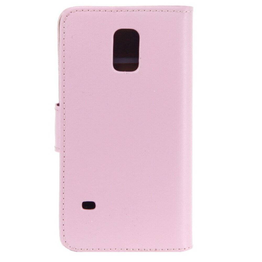 Leder Handyhülle für Samsung Galaxy S5 mini Pink Schutz Tasche 4250710554676