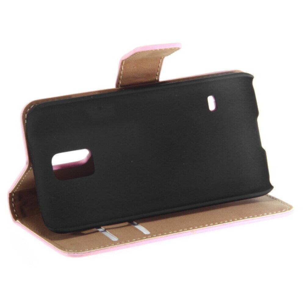 Leder Handyhülle für Samsung Galaxy S5 mini Pink Schutz Tasche 4250710554676