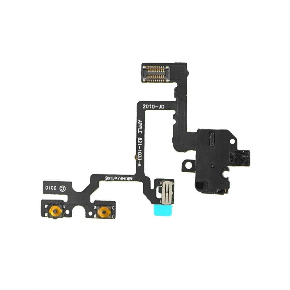 Ladebuchse für iPhone 4 Schwarz Audio Jack Flexkabel