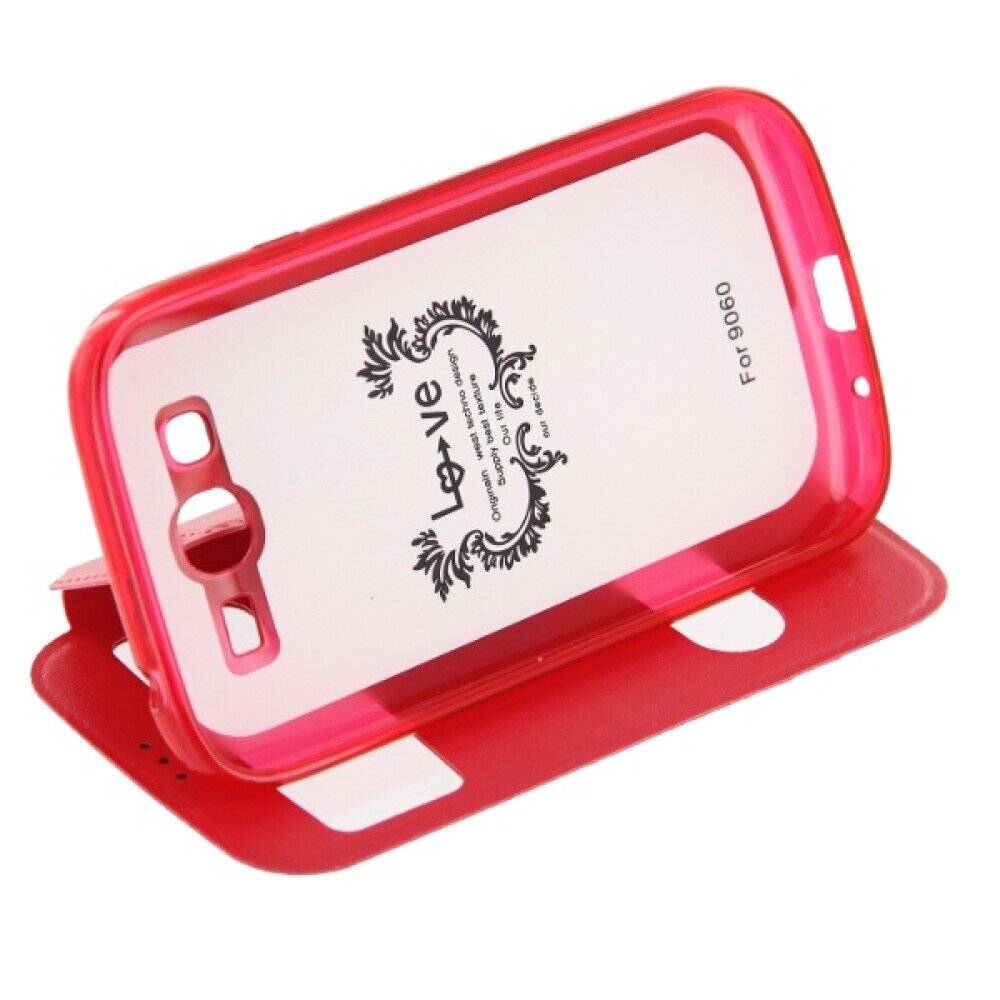 Flip Cover Handyhülle für Samsung I9060 Grand Neo Rot Schutz Tasche