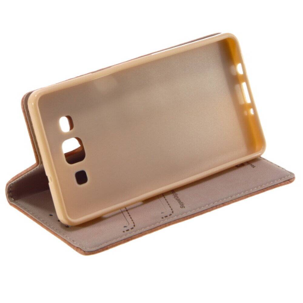 Book Case Handyhülle für Samsung Galaxy A5 Gold Schutz Tasche