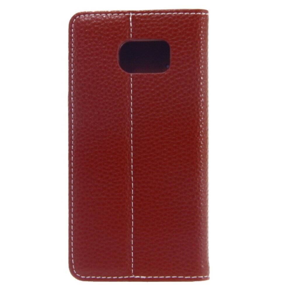 Book Case Handyhülle für Samsung Galaxy S6 Braun Schutzhülle Tasche