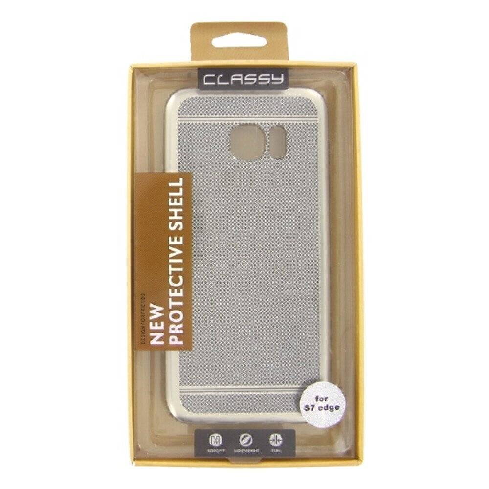 Silikonhülle für Samsung Galaxy S7 Edge Silber Handy Tasche Schutz