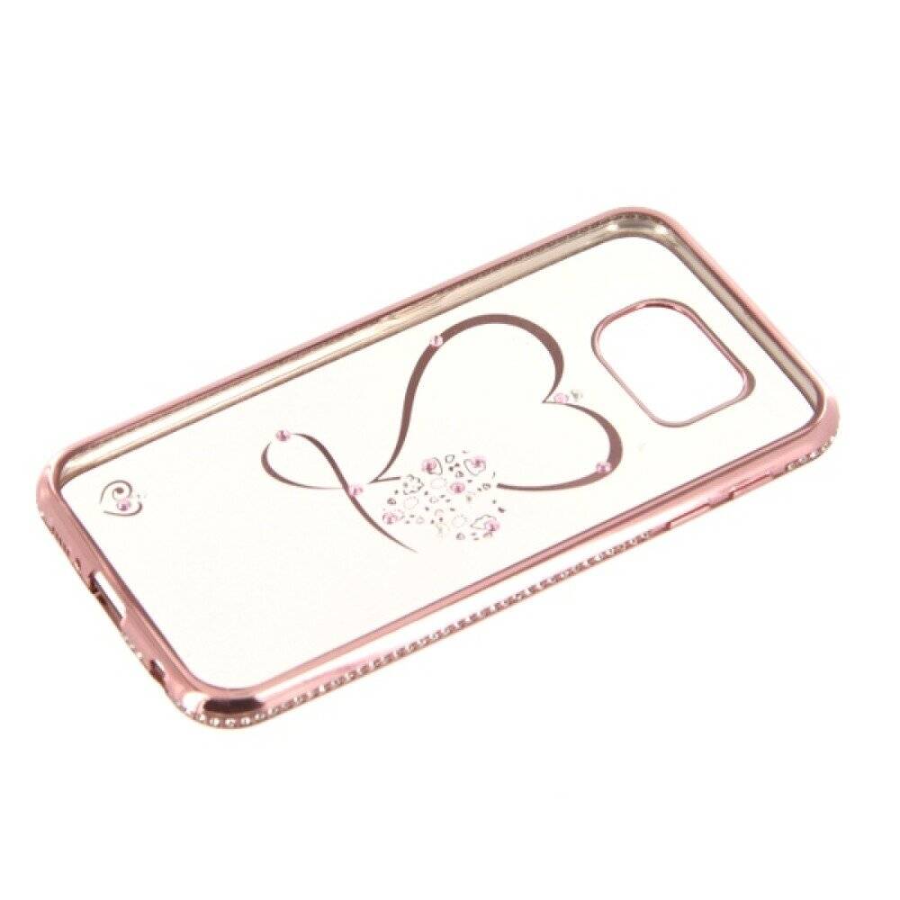 TPU Handyhülle für Samsung Galaxy S6 Rose Gold Herzschutz