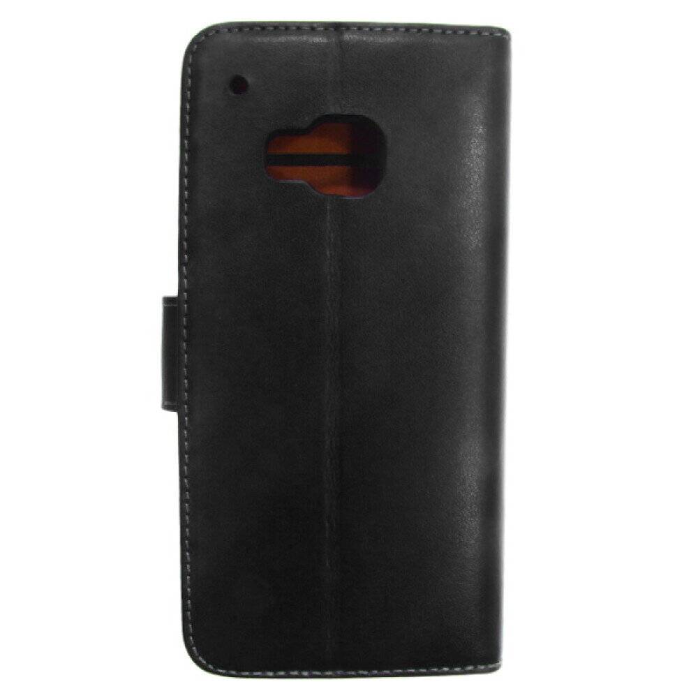 Leder Handyhülle für HTC M9 Schwarz Hülle Tasche Schutz 4250710561445