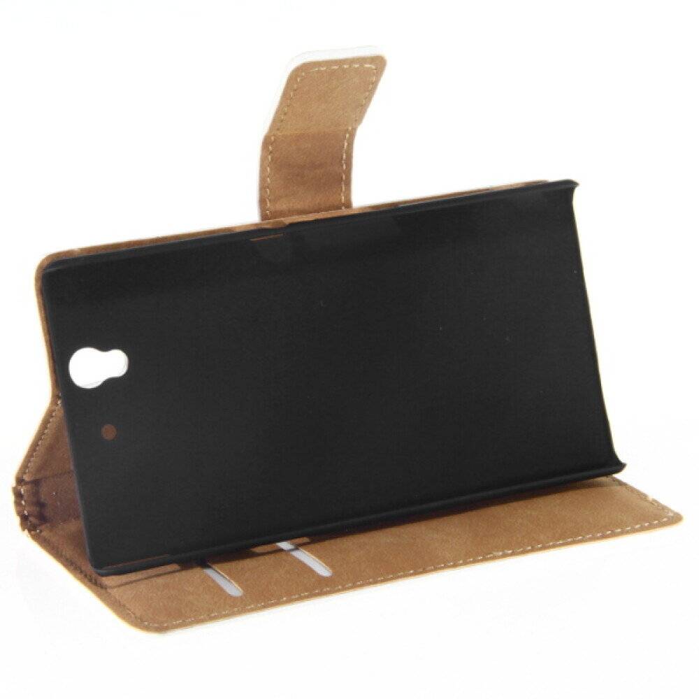 Leder Handyhülle für Sony Xperia Z Weiß 4250710547296