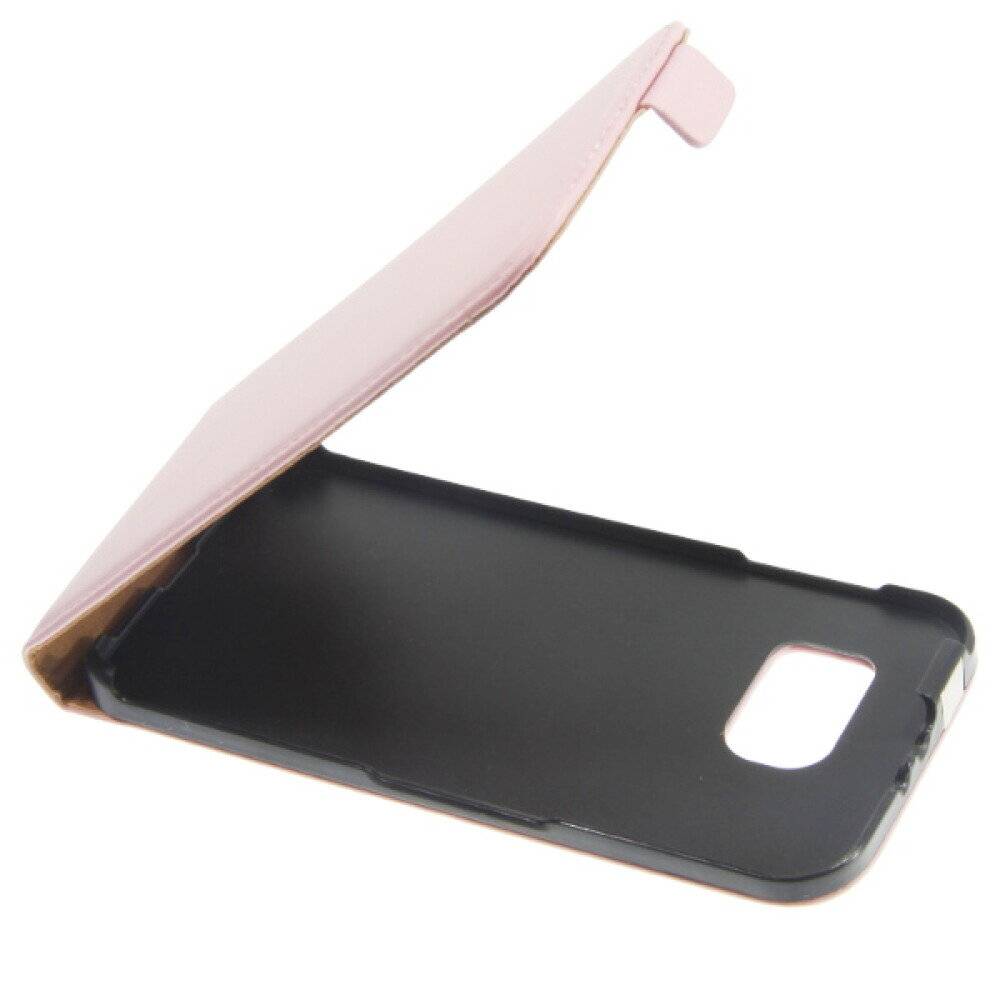 Slim Leder Flip Handyhülle Galaxy S6 Pink Schutzhülle Tasche Case 4250710563685