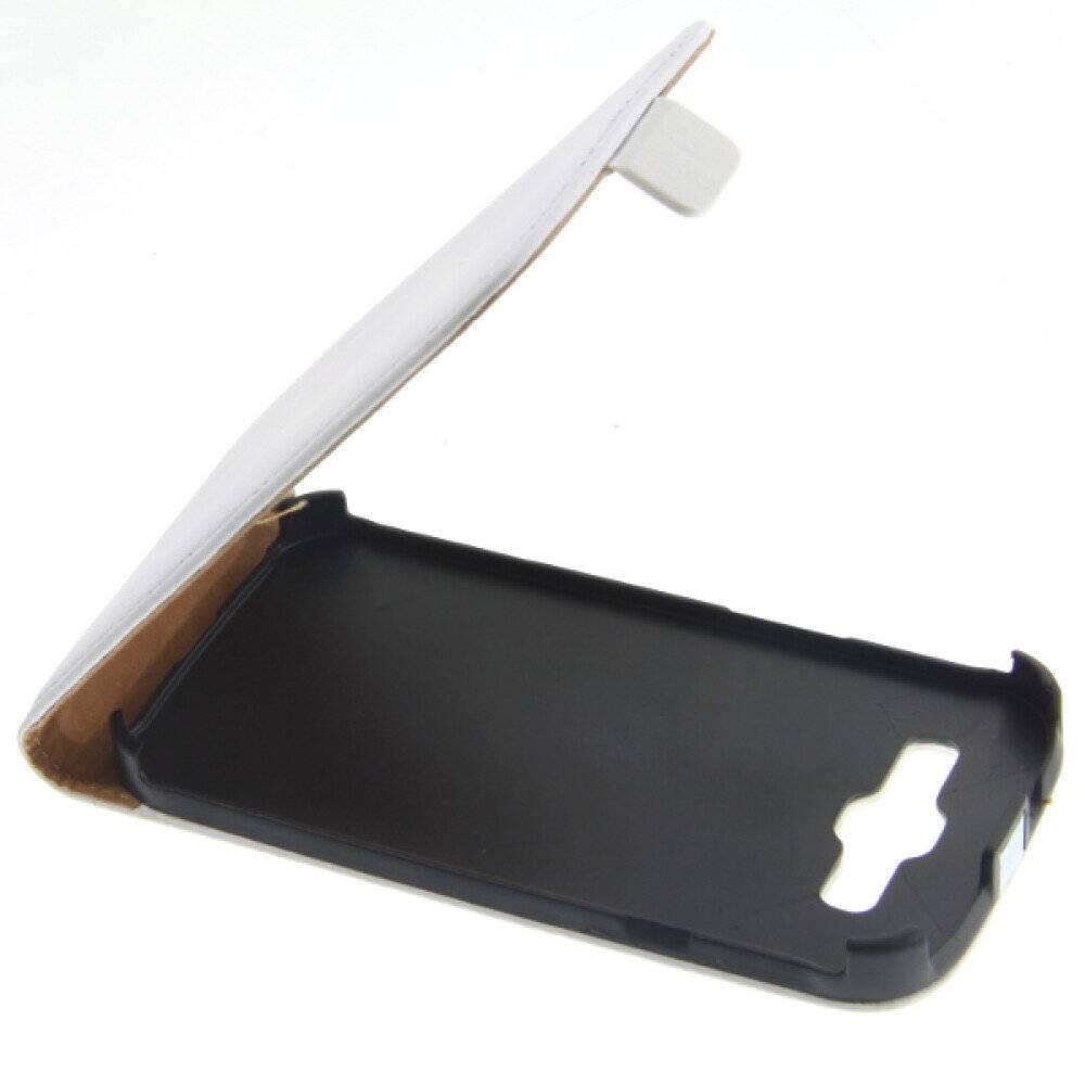 Slim Leder Flip Handyhülle für Samsung Galaxy S3 I9300 Weiß