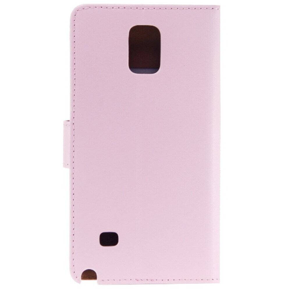 Book Case Handyhülle für Galaxy Note 4 Pink Leder Schutz 4250710555796