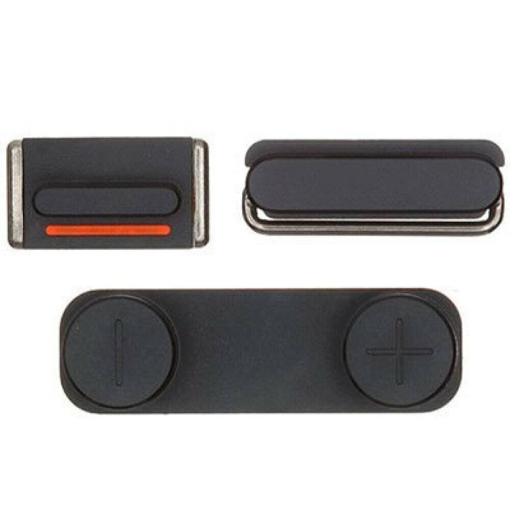 Seitentasten für iPhone 5 schwarz Ersatz Knopf Taste Stumm Schalter